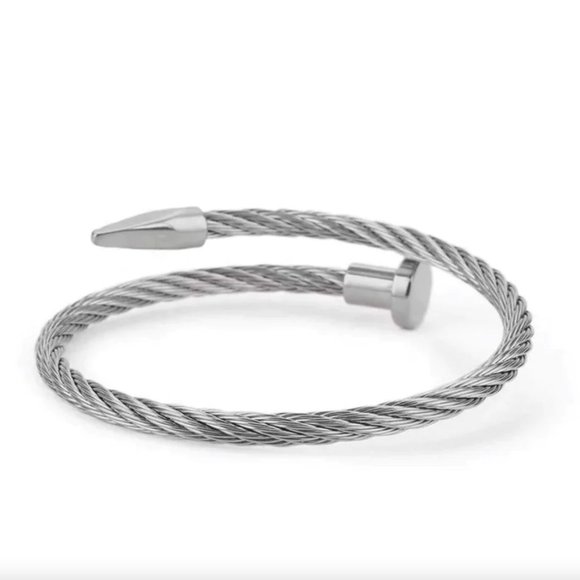 Wire Nail Bracelet Cable Bracelet Wire Bracelets Nail Bangle Bracelet - Picture 3 of 3